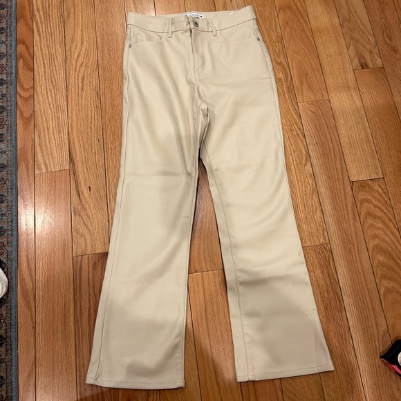 Zara Cream Faux-Leather Pants - Picture 4 of 7